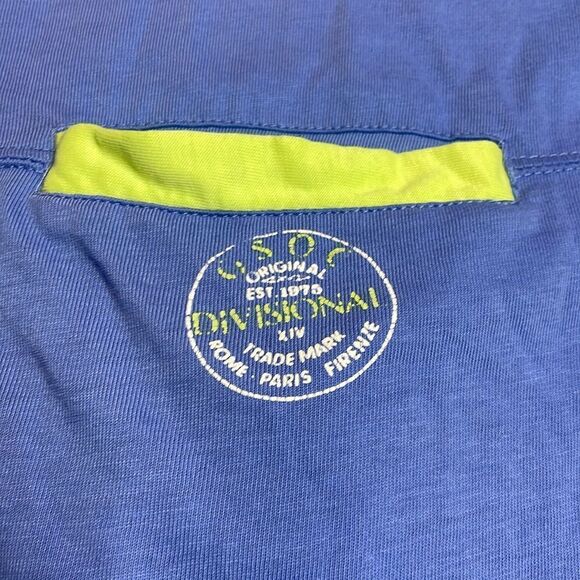 90s Vintage Color Block Blue White and green Tshirt Large - Picture 2 of 6